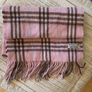 Burberry Pink Nova Check Cashmere Scarf